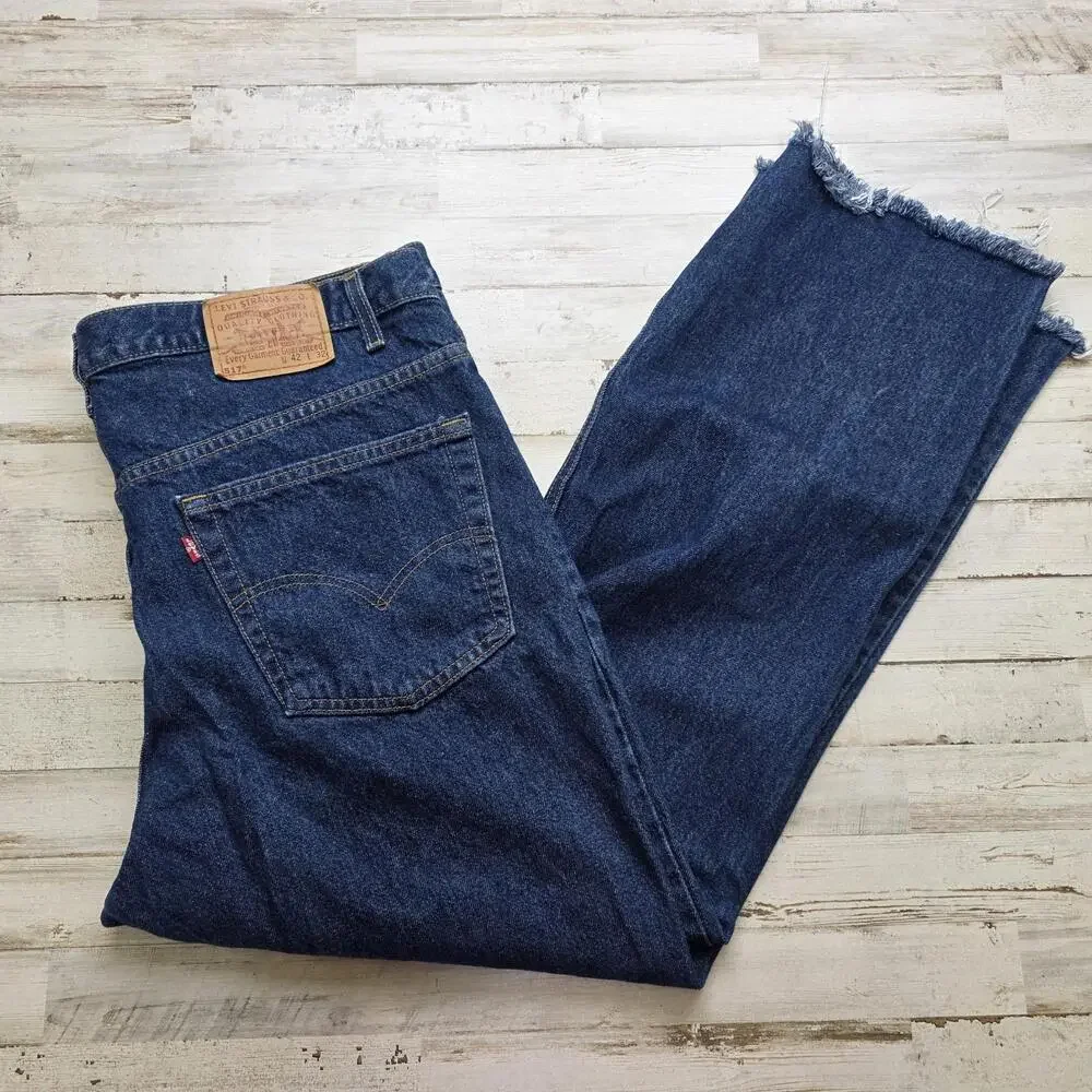 Vintage Levi’s 517 Blue Jeans Men’s 42x30 (raw hem) Boot Cut Y2K Grunge Western